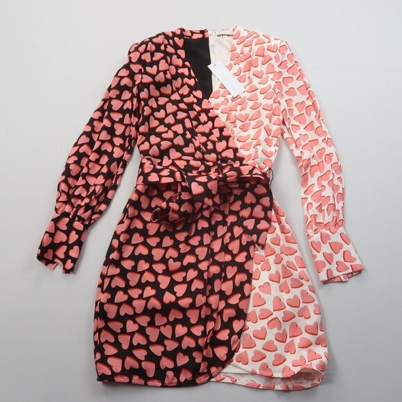 Rebecca Vallance Twin Hearts Faux Wrap Dress Size 4 NWT - Picture 6 of 13